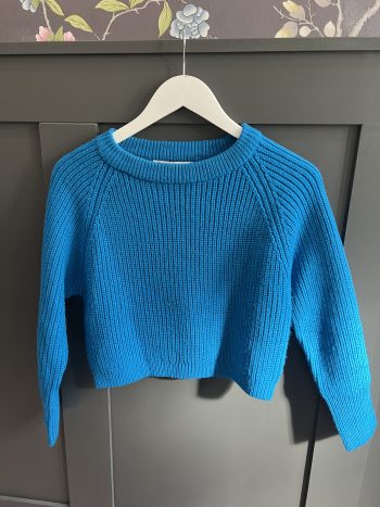 Zara Cobalt Blue Cropped Knitted Jumper