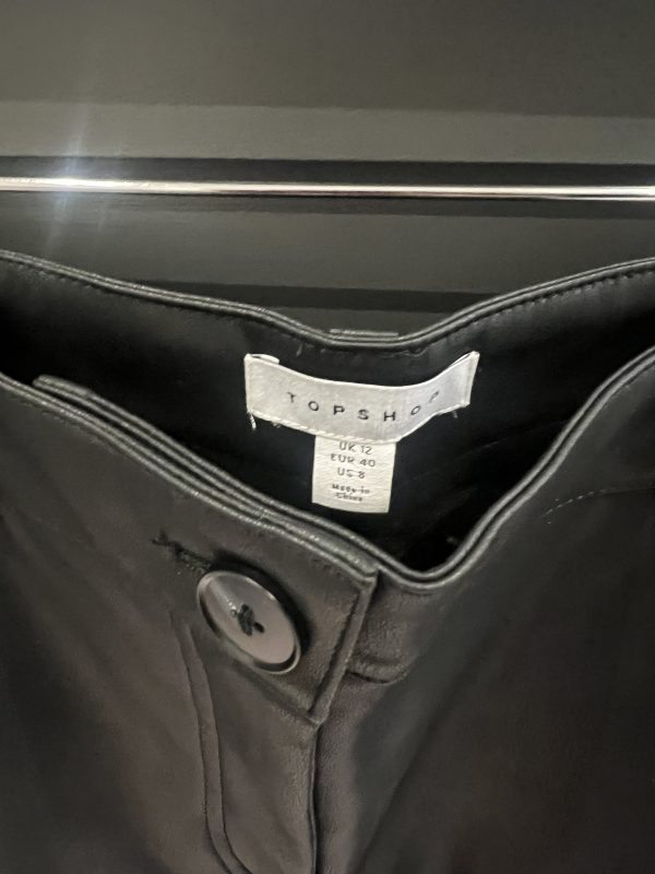 Topshop Black leather trousers Size 12 - Image 3