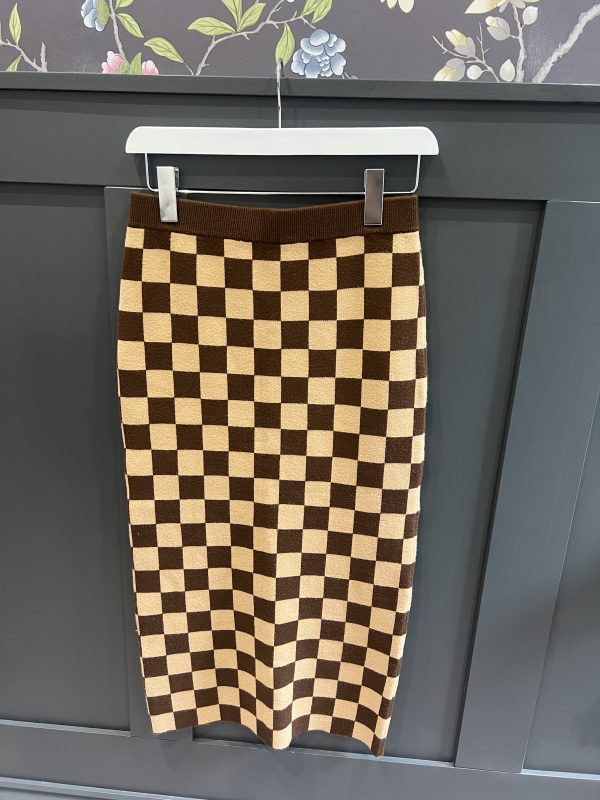 Miss Selfridge Checkerboard Pencil Skirt